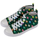 Tulips Seamless Pattern Background Women s Mid-Top Canvas Sneakers View2