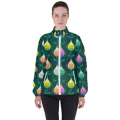 Tulips Seamless Pattern Background Women s High Neck Windbreaker