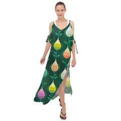 Tulips Seamless Pattern Background Maxi Chiffon Cover Up Dress