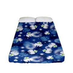 White Flowers Summer Plant Fitted Sheet (full/ Double Size)