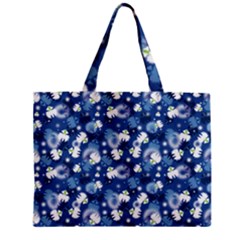 White Flowers Summer Plant Zipper Mini Tote Bag