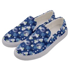 White Flowers Summer Plant Men s Canvas Slip Ons