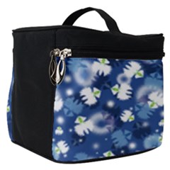 White Flowers Summer Plant Make Up Travel Bag (small)