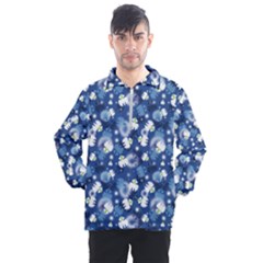 White Flowers Summer Plant Men s Half Zip Pullover