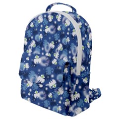 White Flowers Summer Plant Flap Pocket Backpack (small)