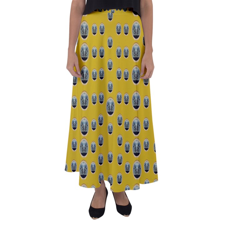 Mistletoe In Wood Flared Maxi Skirt