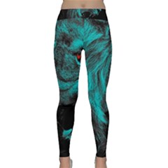 Angry Male Lion Predator Carnivore Classic Yoga Leggings by Sudhe