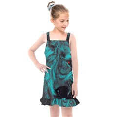 Angry Male Lion Predator Carnivore Kids  Overall Dress by Sudhe