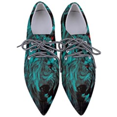 Angry Male Lion Predator Carnivore Pointed Oxford Shoes by Sudhe