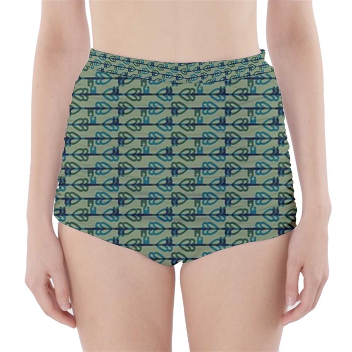 Most Overwhelming Key - Green - High-Waisted Bikini Bottoms