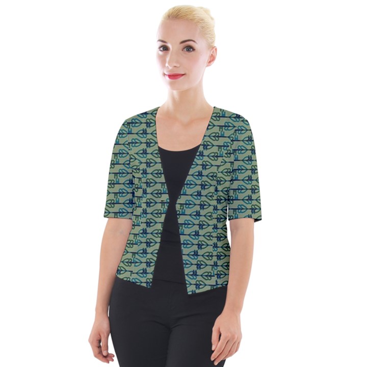 Most Overwhelming Key - Green - Cropped Button Cardigan