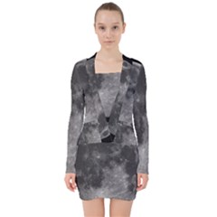 Full Moon V-neck Bodycon Long Sleeve Dress by TheAmericanDream