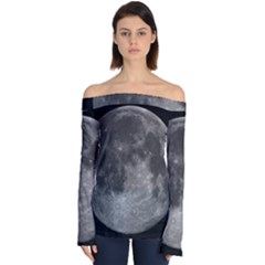 Full Moon Off Shoulder Long Sleeve Top