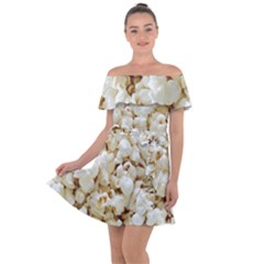 Popcorn Off Shoulder Velour Dress