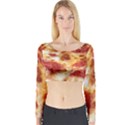 Pizza Long Sleeve Crop Top View1