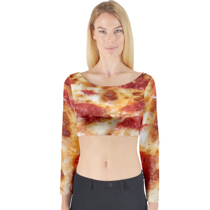 Pizza Long Sleeve Crop Top