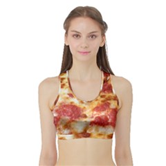 Pizza Sports Bra With Border by TheAmericanDream