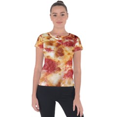 Pizza Short Sleeve Sports Top  by TheAmericanDream