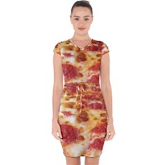 Pizza Capsleeve Drawstring Dress  by TheAmericanDream