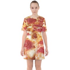 Pizza Sixties Short Sleeve Mini Dress