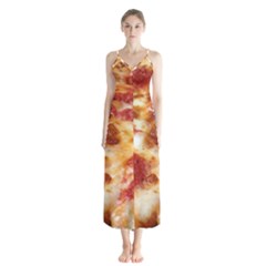 Pizza Button Up Chiffon Maxi Dress by TheAmericanDream