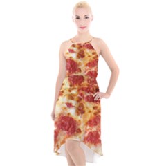 Pizza High-low Halter Chiffon Dress 