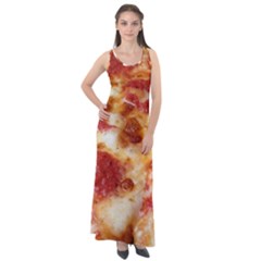 Pizza Sleeveless Velour Maxi Dress