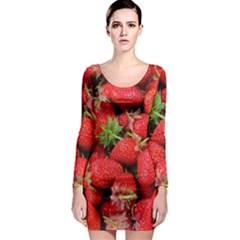 Strawberries Long Sleeve Bodycon Dress by TheAmericanDream