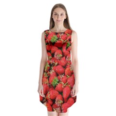 Strawberries Sleeveless Chiffon Dress  