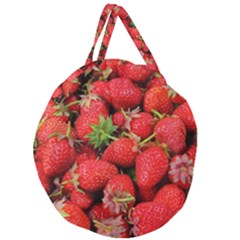 Strawberries Giant Round Zipper Tote by TheAmericanDream