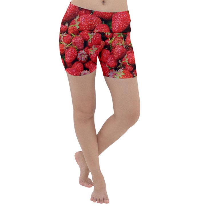 Strawberries Lightweight Velour Yoga Shorts