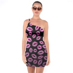 Pink Kisses One Soulder Bodycon Dress by TheAmericanDream