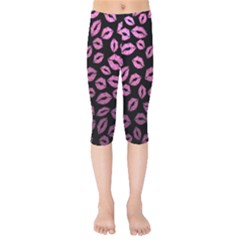 Pink Kisses Kids  Capri Leggings  by TheAmericanDream