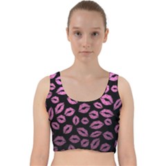 Pink Kisses Velvet Racer Back Crop Top