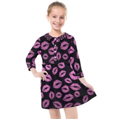 Pink Kisses Kids  Quarter Sleeve Shirt Dress by TheAmericanDream