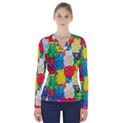 Gummy Bear V-neck Long Sleeve Top by TheAmericanDream