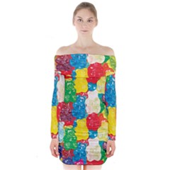 Gummy Bear Long Sleeve Off Shoulder Dress by TheAmericanDream