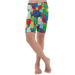 Gummy Bear Kids  Lightweight Velour Cropped Yoga Leggings