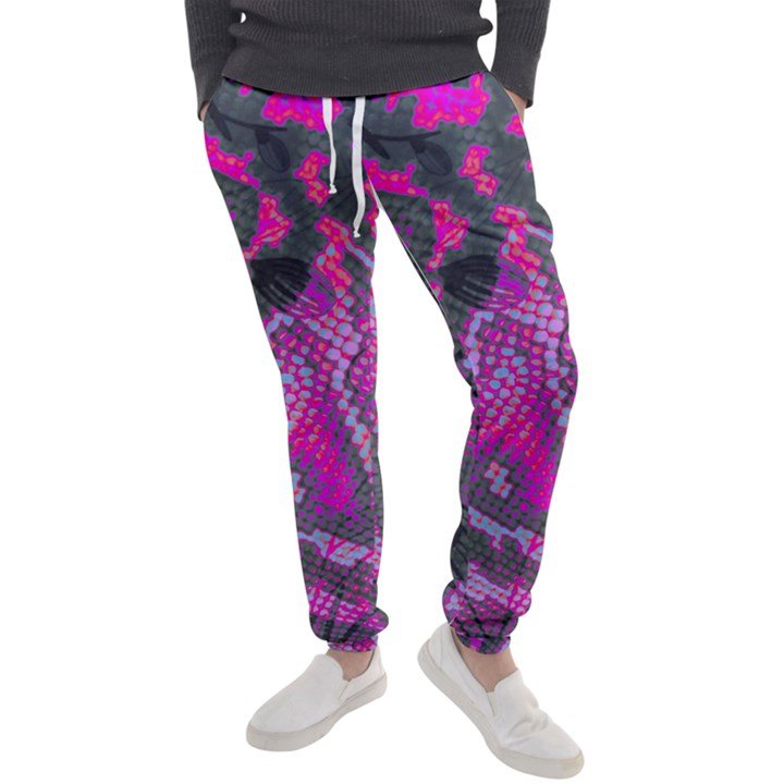 Fuchsia and Gray Snakeskin Men s Jogger Sweatpants