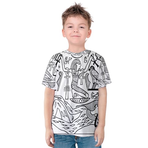 Egyptian Hieroglyphics History Seb Kids  Cotton Tee by Pakrebo