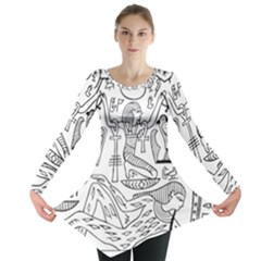 Egyptian Hieroglyphics History Seb Long Sleeve Tunic  by Pakrebo