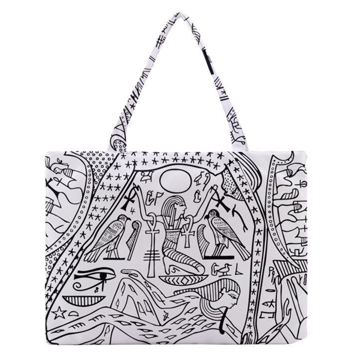 Egyptian Hieroglyphics History Seb Zipper Medium Tote Bag