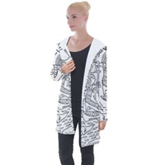 Egyptian Hieroglyphics History Seb Longline Hooded Cardigan