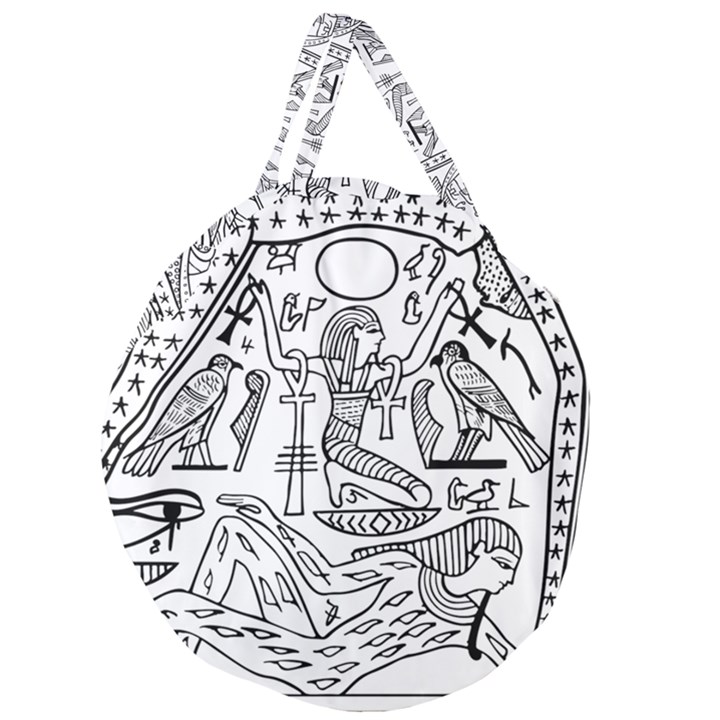 Egyptian Hieroglyphics History Seb Giant Round Zipper Tote