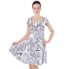 Egyptian Hieroglyphics History Seb Cap Sleeve Midi Dress