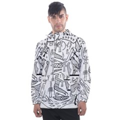 Egyptian Hieroglyphics History Seb Men s Front Pocket Pullover Windbreaker