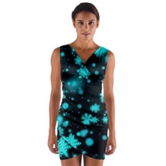 Background Black Blur Colorful Wrap Front Bodycon Dress