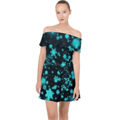 Background Black Blur Colorful Off Shoulder Chiffon Dress