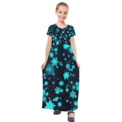 Background Black Blur Colorful Kids  Short Sleeve Maxi Dress by Pakrebo