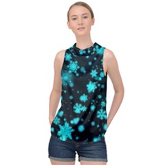 Background Black Blur Colorful High Neck Satin Top